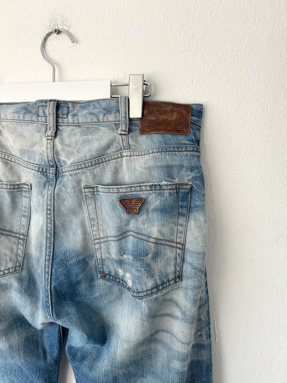 알마니 2000s 디스트로이드 블루 워싱진 상품이미지7