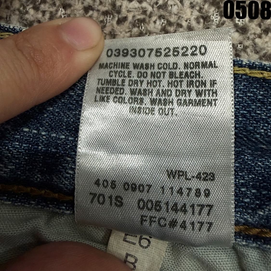 리바이스 514 워싱 슬림 스트레이트 데님 팬츠 W32L34 0508  상품이미지7
