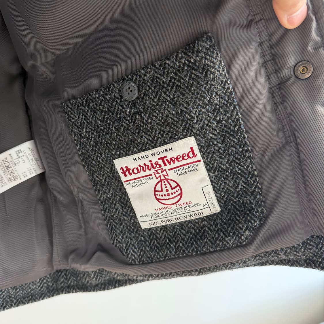 에디바우어 헤링본 해리스  트위드 울 구스다운 베스트 패딩조끼 M 상품이미지6