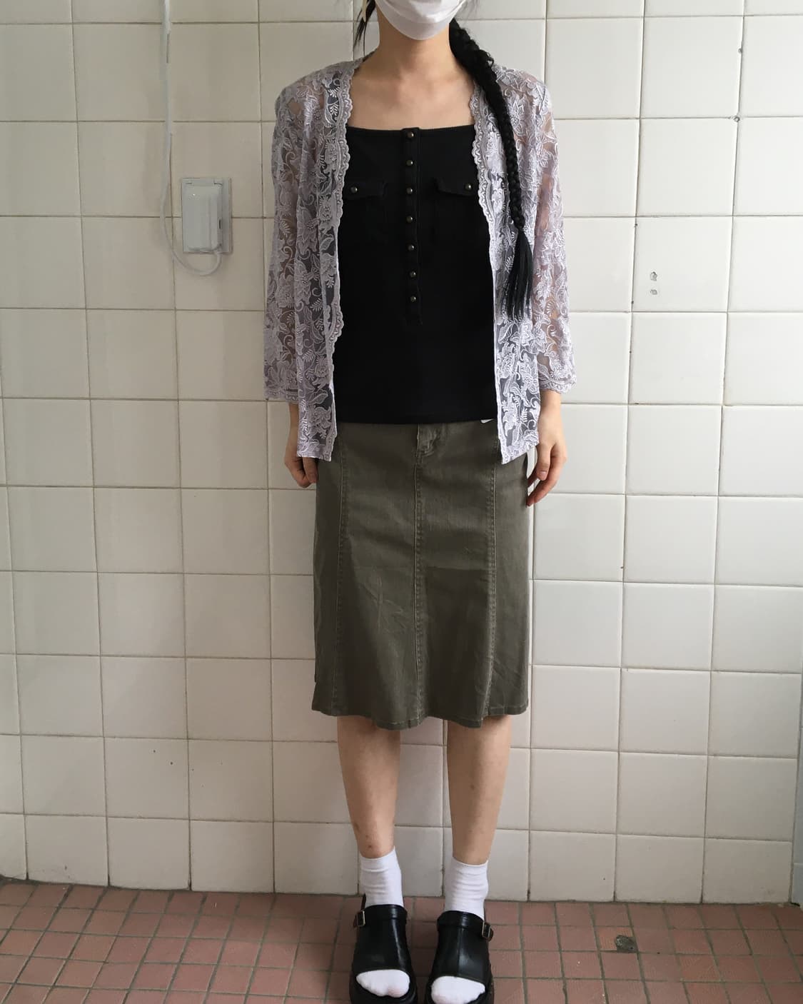 Lace see through open cardigan 상품이미지1