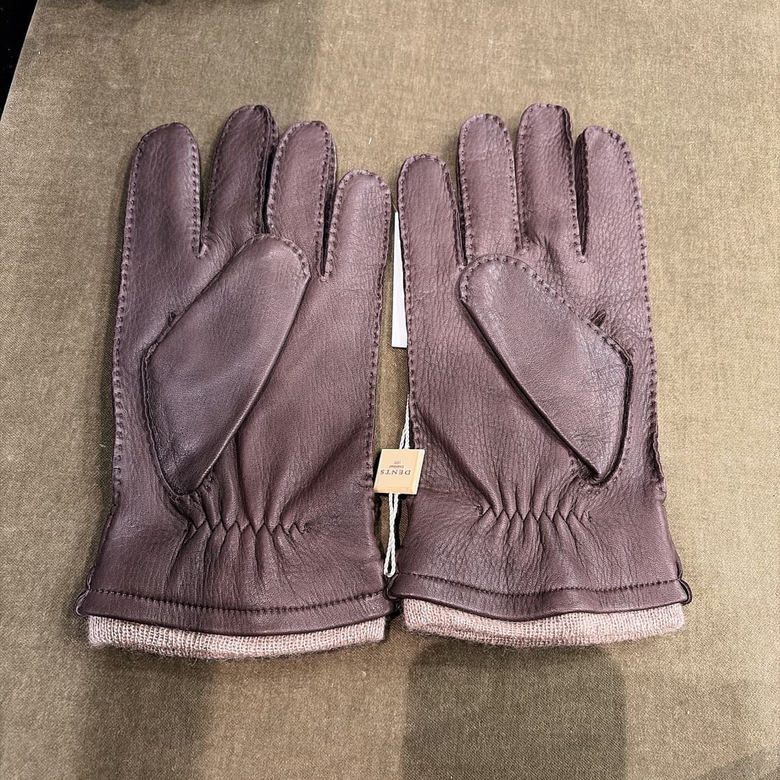 (정품/새상품) 덴츠 남성 브라운 사슴가죽 베이지 캐시미어 안감 장갑 상품이미지2