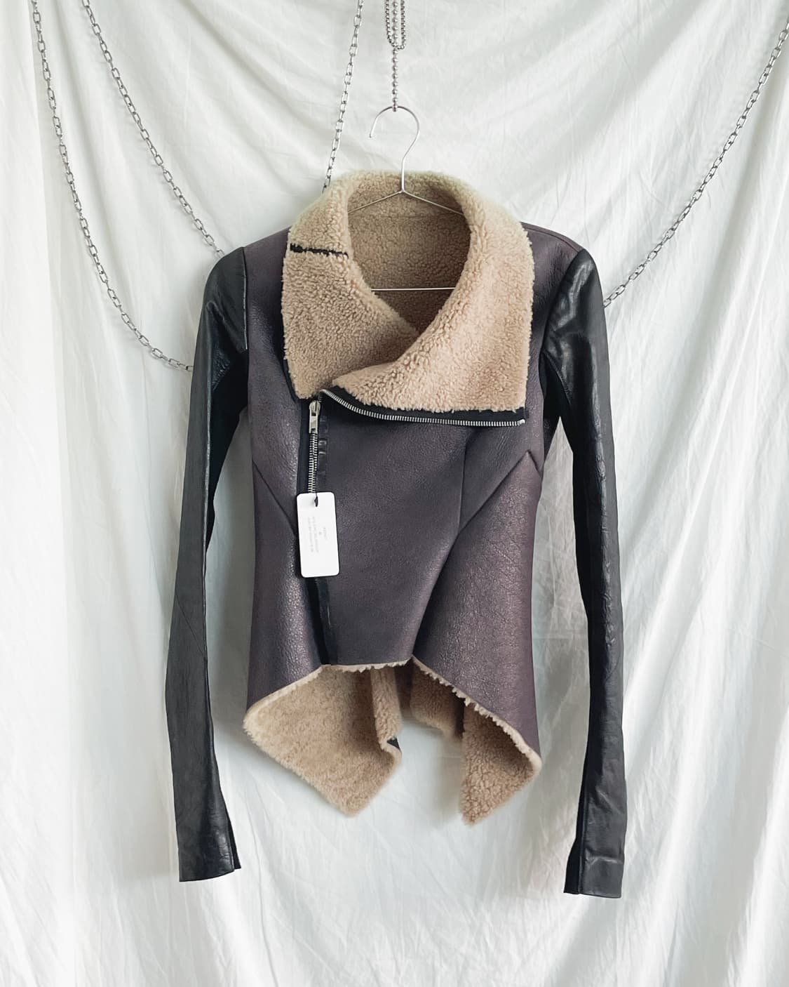 릭오웬스 12fw olmar&mirta 하이넥 드레이프 무스탕자켓 상품이미지7