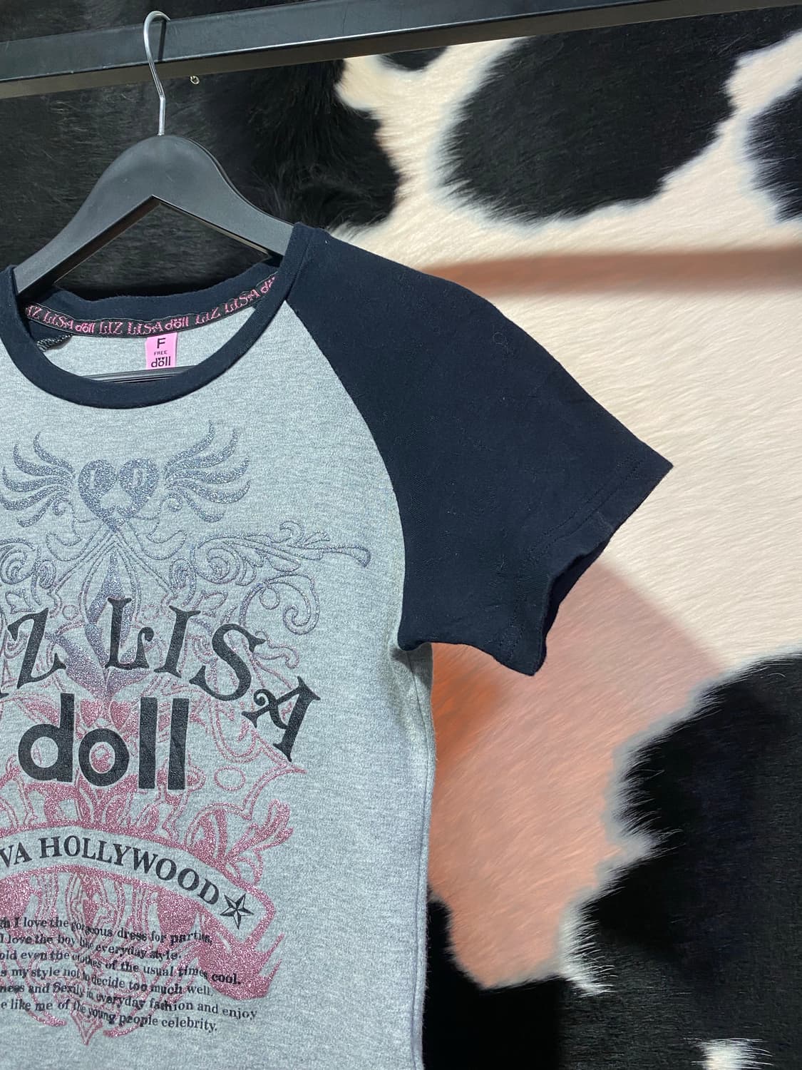 Liz Lisa doll 글리터 프린팅 레글런 반팔 티셔츠 상품이미지4