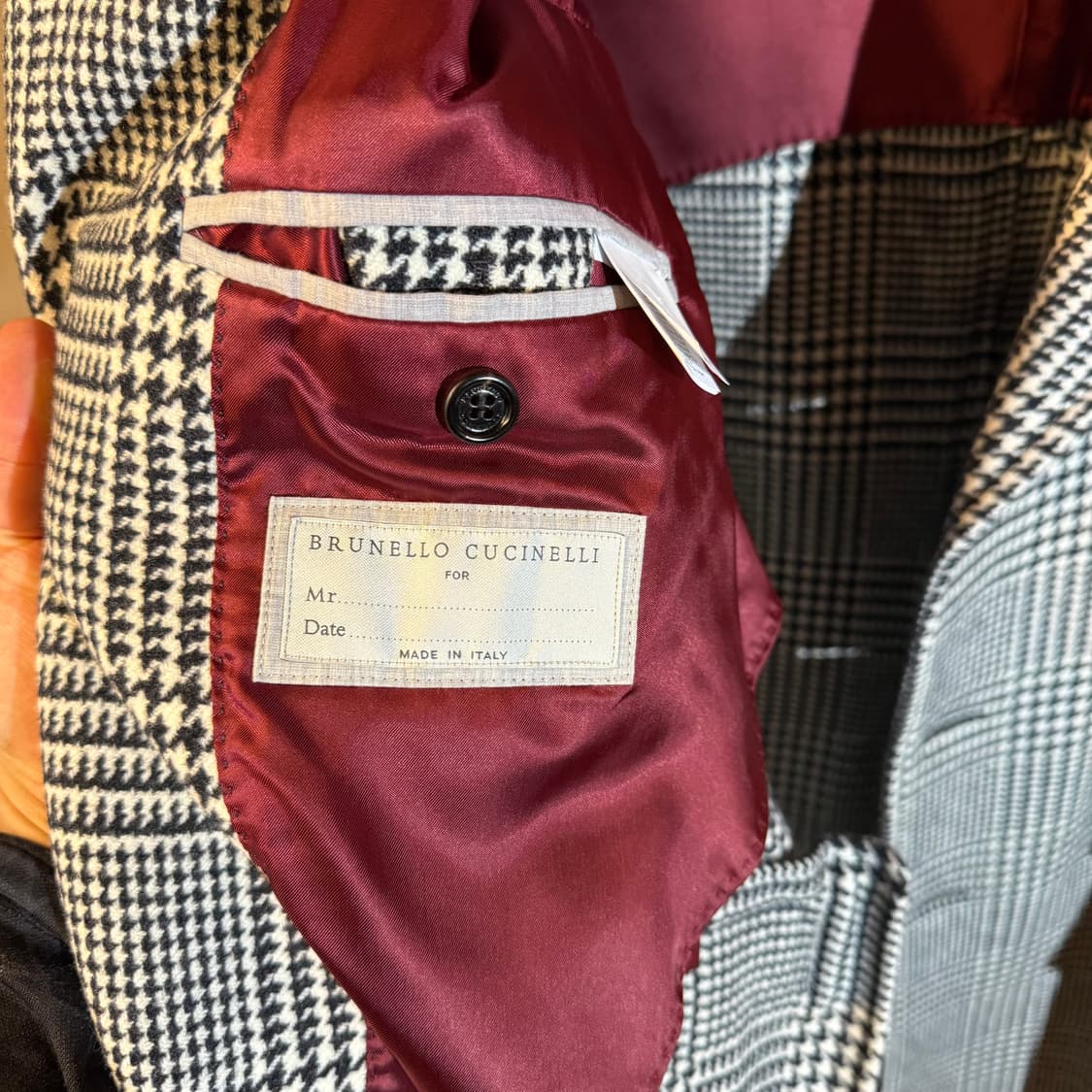 새상품) 브루넬로 쿠치넬리 2024 f/w 더블 브레스트 글렌 체크 코트 상품이미지6
