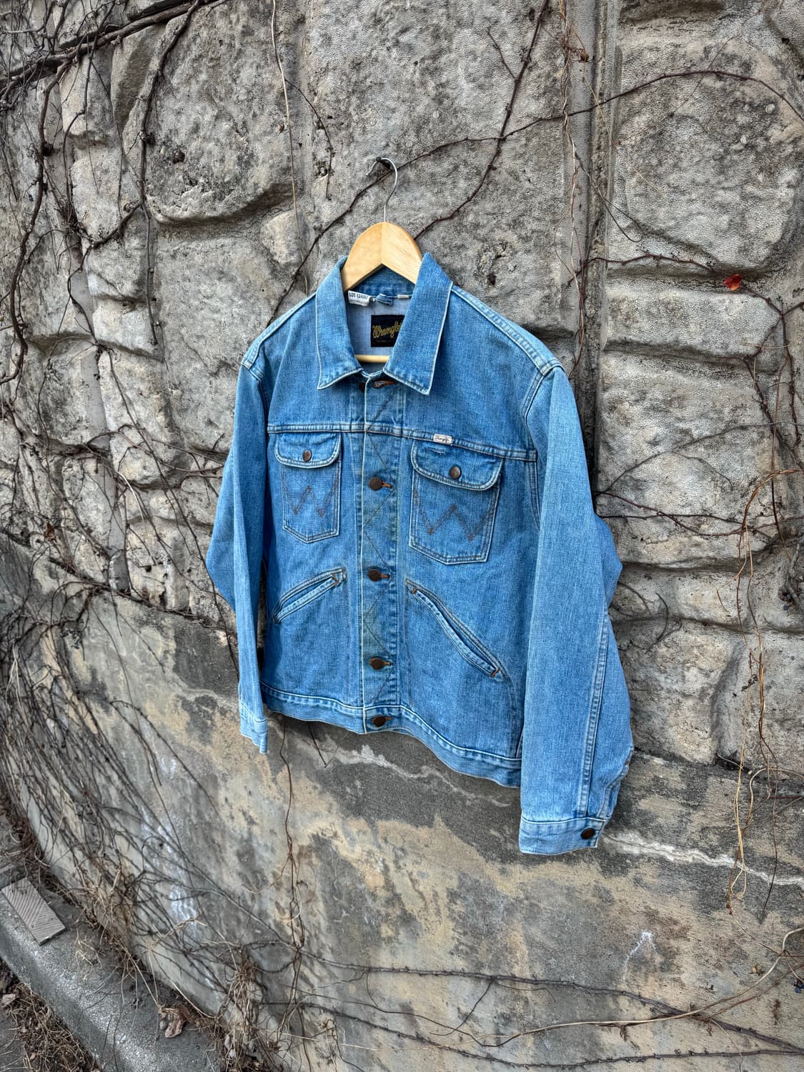 90s 랭글러 빈티지 복각 124mj 워싱 웨스턴 데님 트러커 자켓 상품이미지3