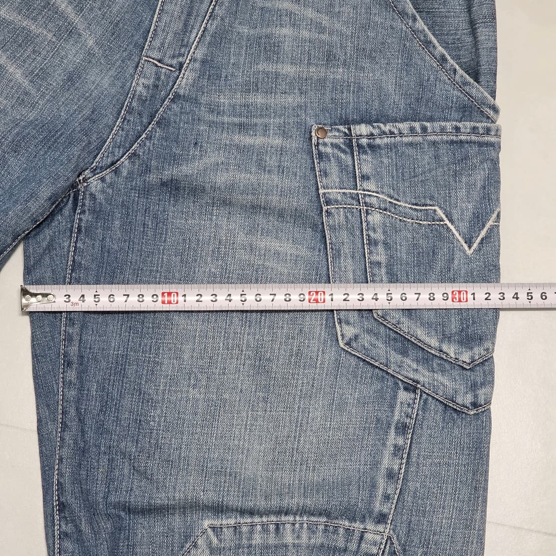 30) Y2K 빈티지 패치 멀티포켓 데님 버뮤다팬츠 상품이미지7