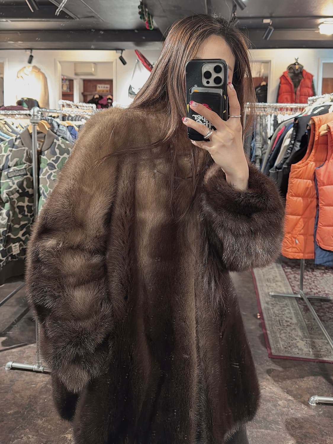 빈티지 브라운 밍크 퍼 코트 자켓 상품이미지6