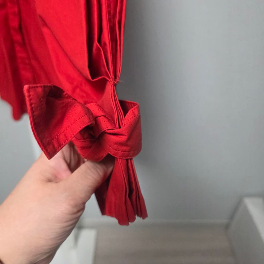 maje 마쥬 레드 긴팔 셔츠 리본 디테일 상품이미지3