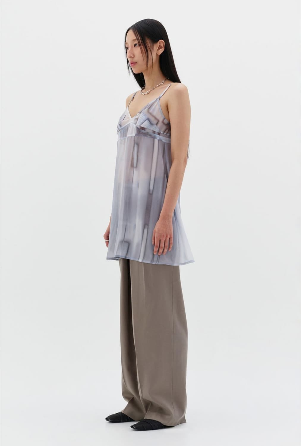 LOW CLASSIC 로우클래식 시스루 스티치 원피스 상품이미지3