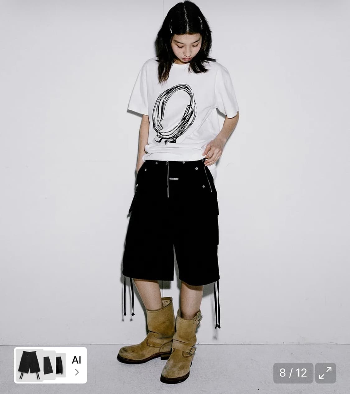 더바이닐하우스 웨스턴 카고 숏츠 버뮤다팬츠 블랙 S 상품이미지5