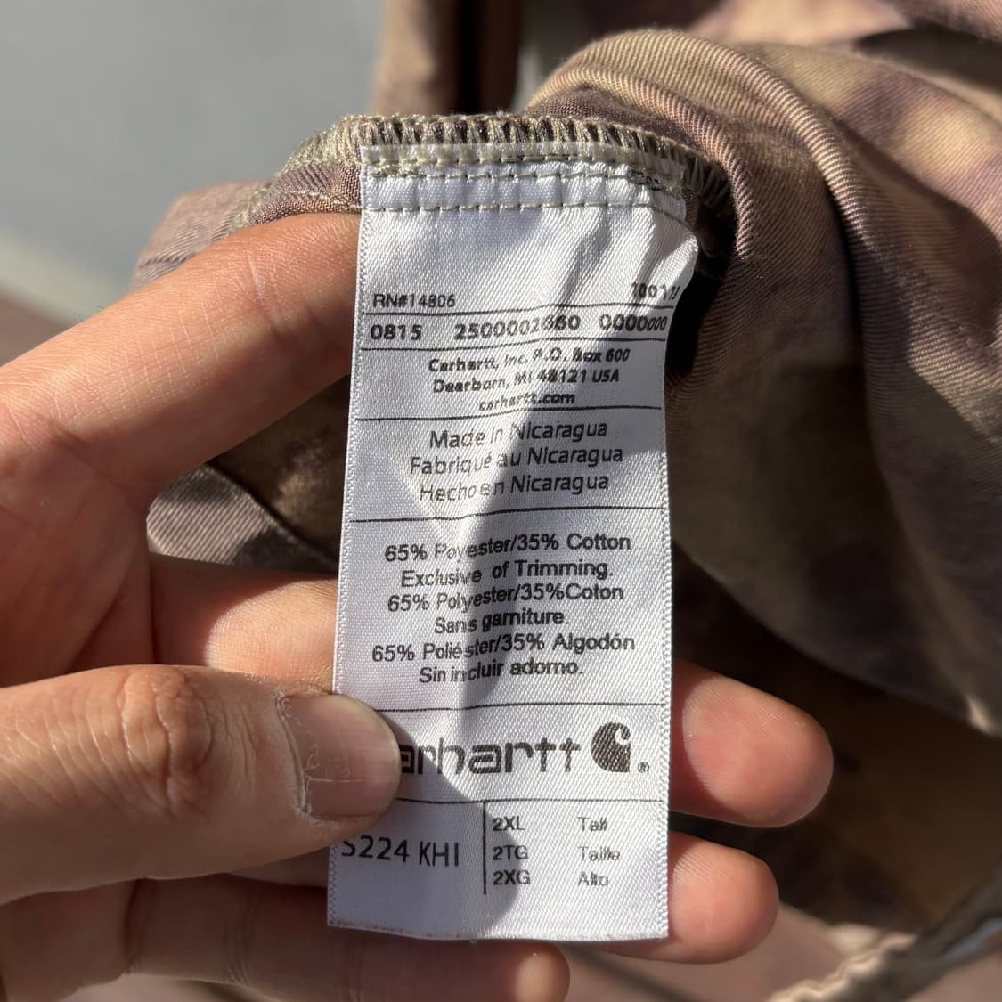 칼하트 타이다이 패턴 워크 셔츠 / 2XL 상품이미지9