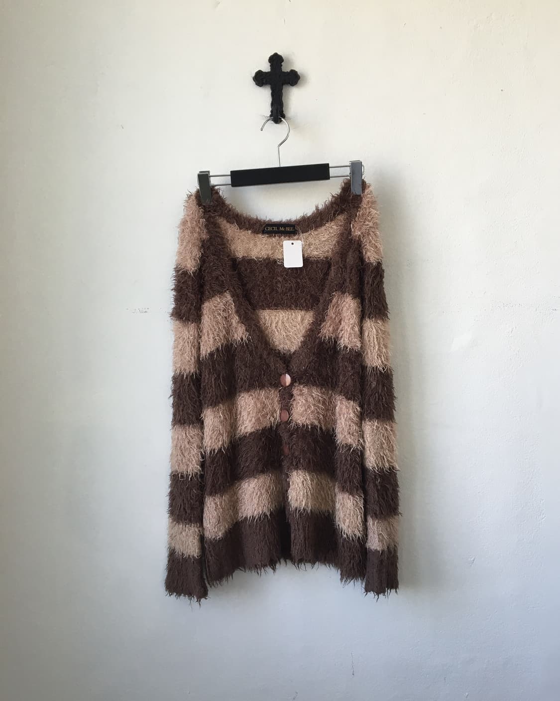 Cecil mcbee fluffy stripe cardigan 상품이미지1