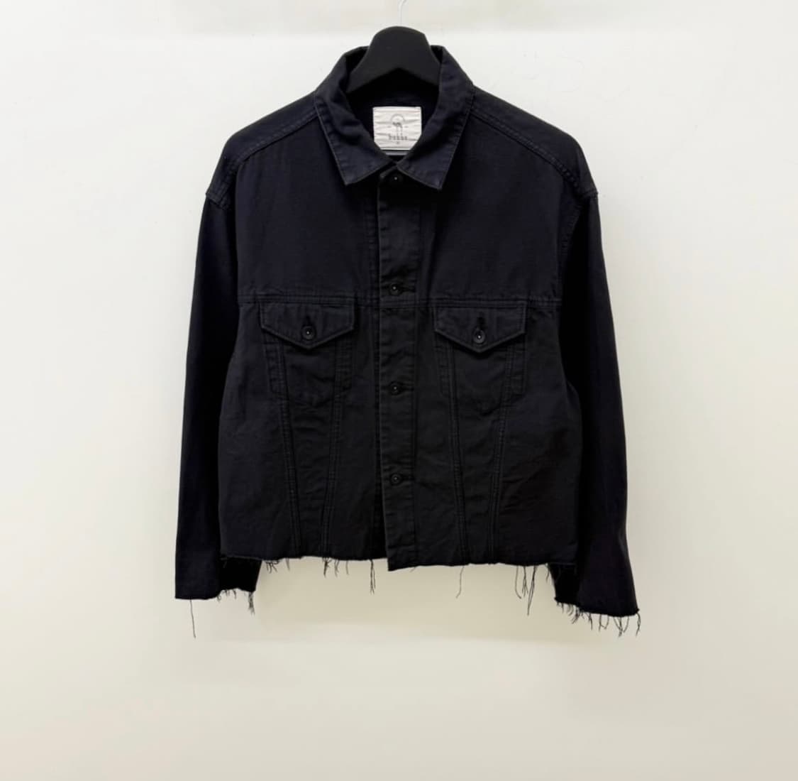 부후토 컷 오프 블랙 데님 자켓 상품이미지1