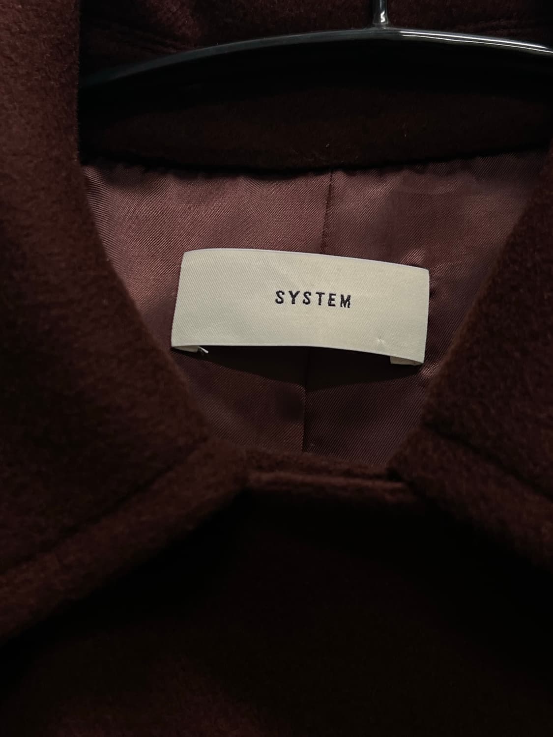 (160cm) 한섬 시스템 우먼스 울/캐시미어 트렌치 코트 와인 상품이미지4