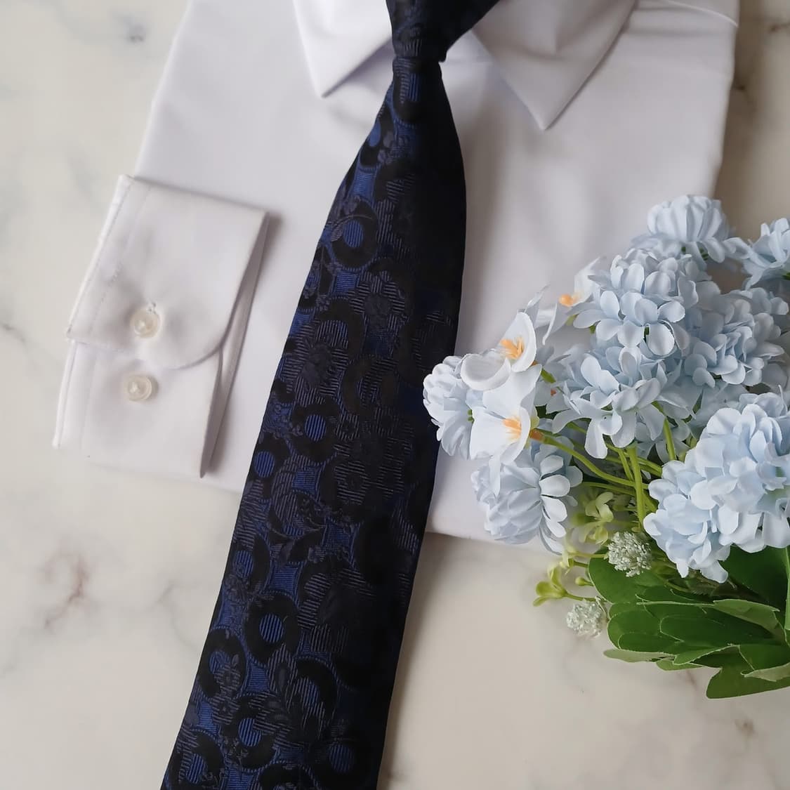 벨그라비아 실크 네이비 자카드 패턴 넥타이 9cm A+등급 A19382
 상품이미지6