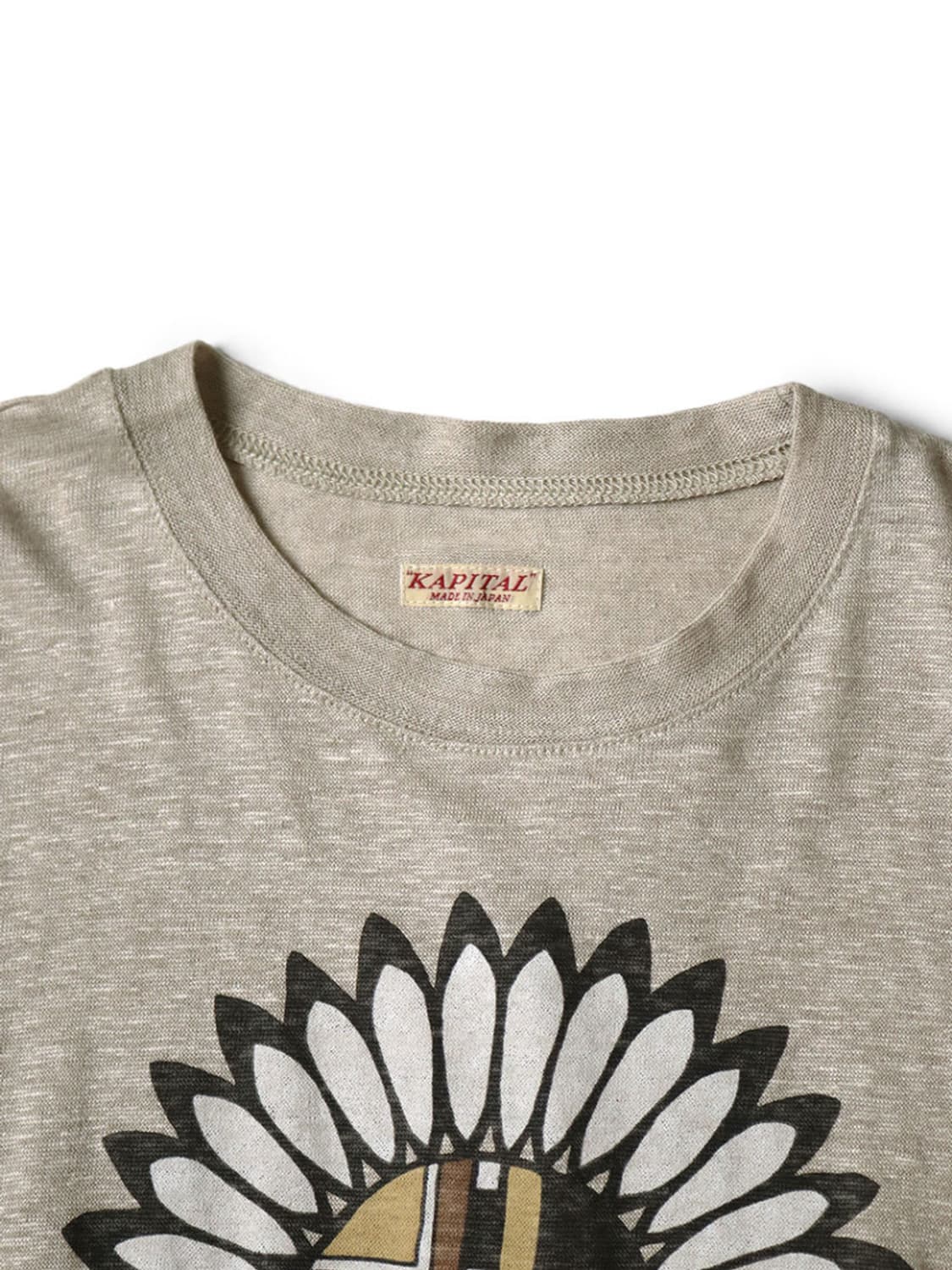 KAPITAL 캐피탈 린넨 천축 크루 티셔츠 (피아노&선페이스pt) 상품이미지4