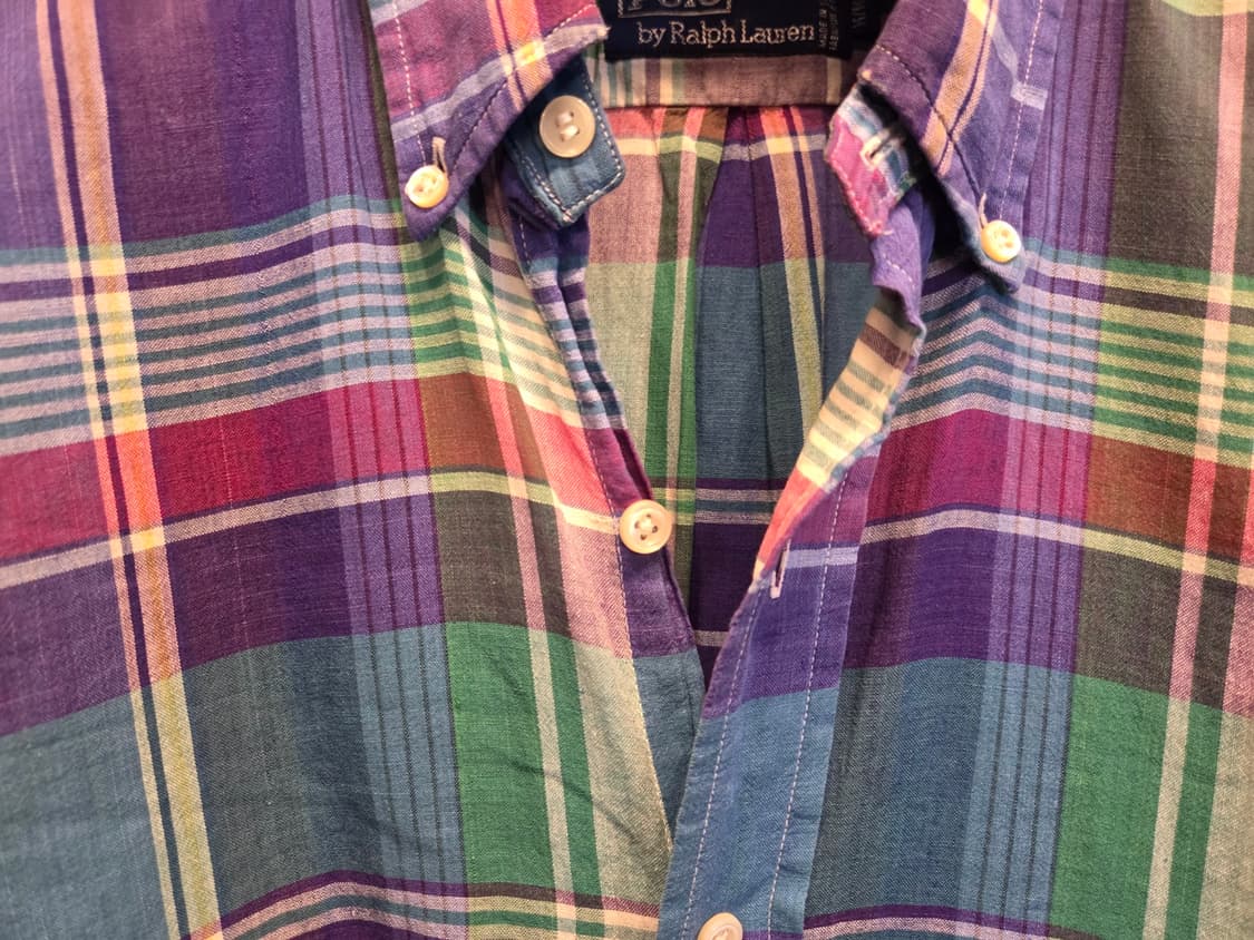 90'S 폴로랄프로렌 마드라스셔츠 상품이미지3