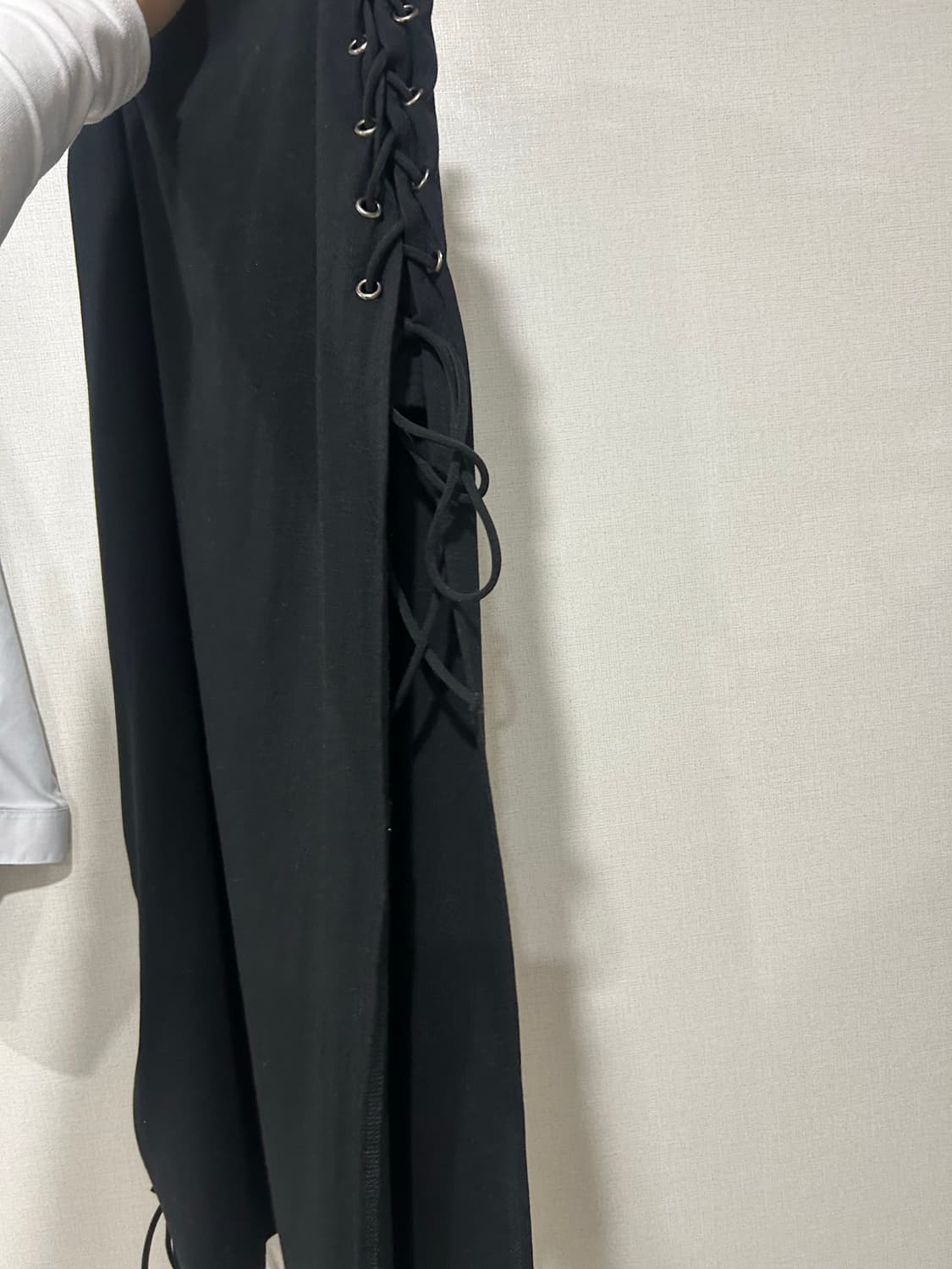 아일렛 트임 포인트 펑크 롱스커트 상품이미지3