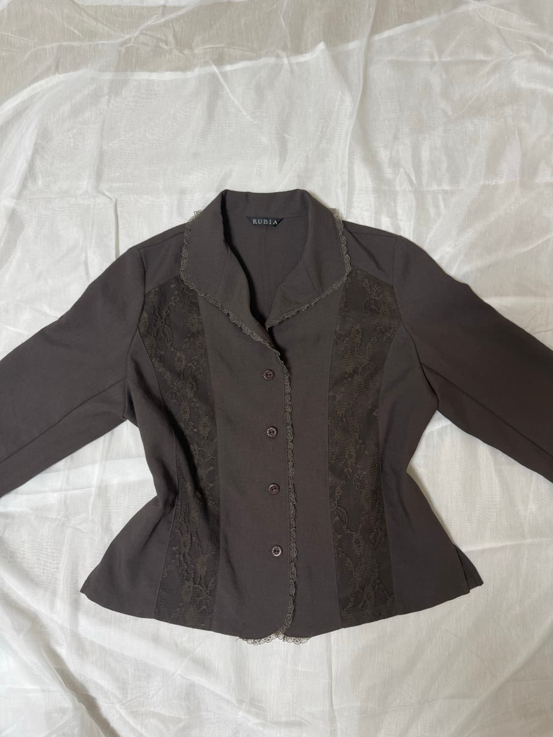 빈티지 브라운 레이스 셔츠 상품이미지2