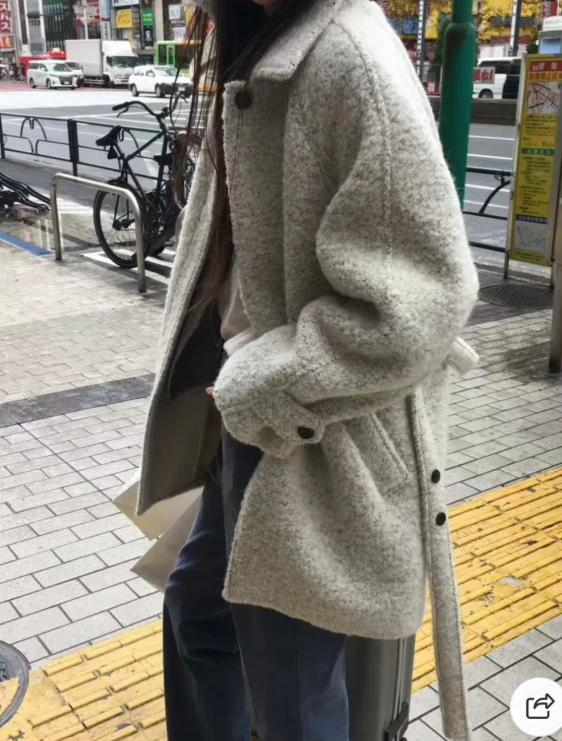 런던플랏 브루클린 울알파카 부클 하프코트 상품이미지1