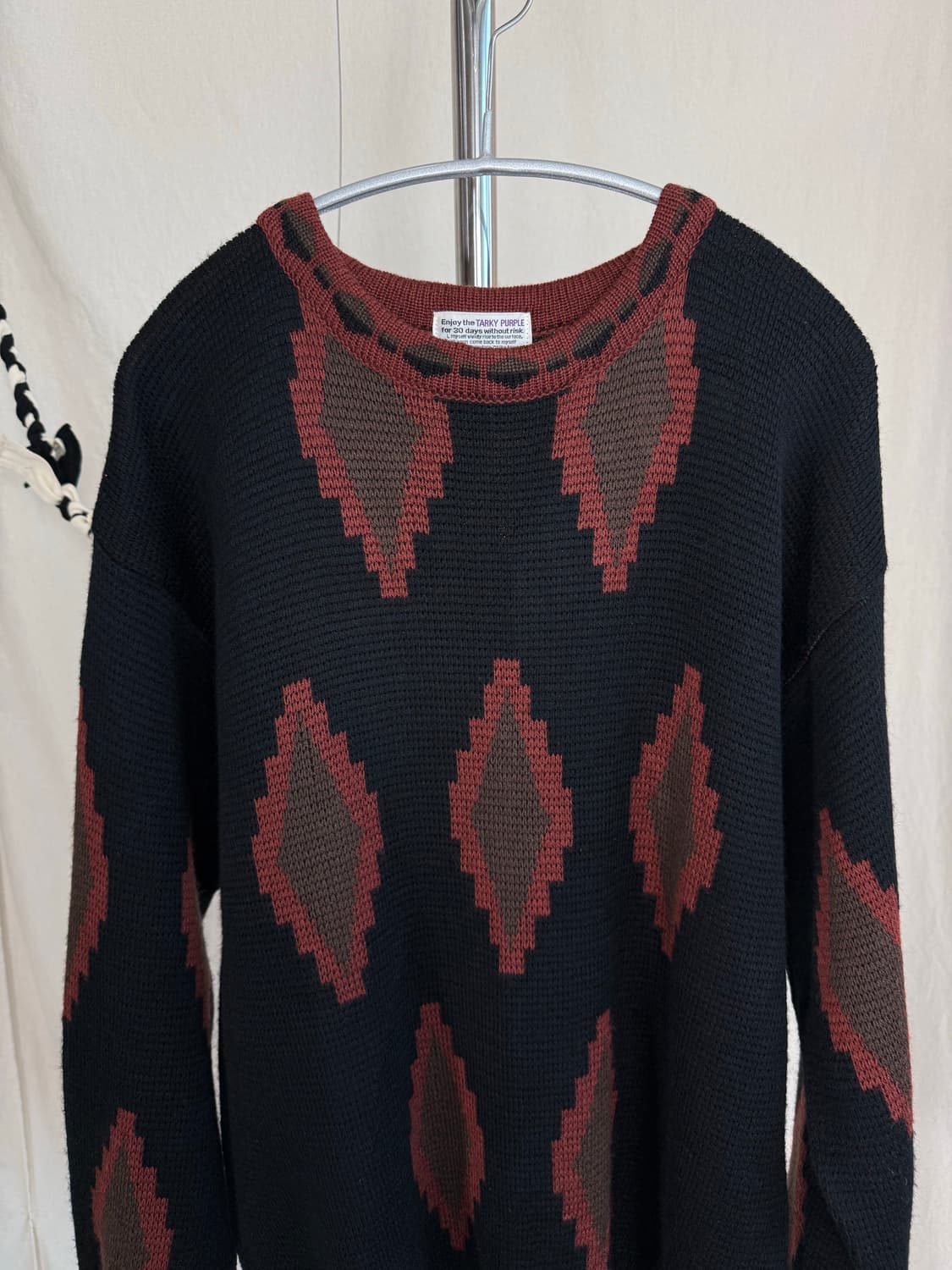 Tarky Purple 아가일 에스닉 니트 상품이미지3