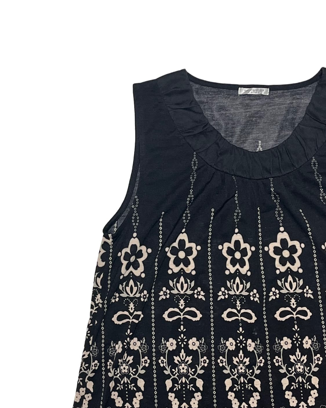 Flower pattern black top 상품이미지2
