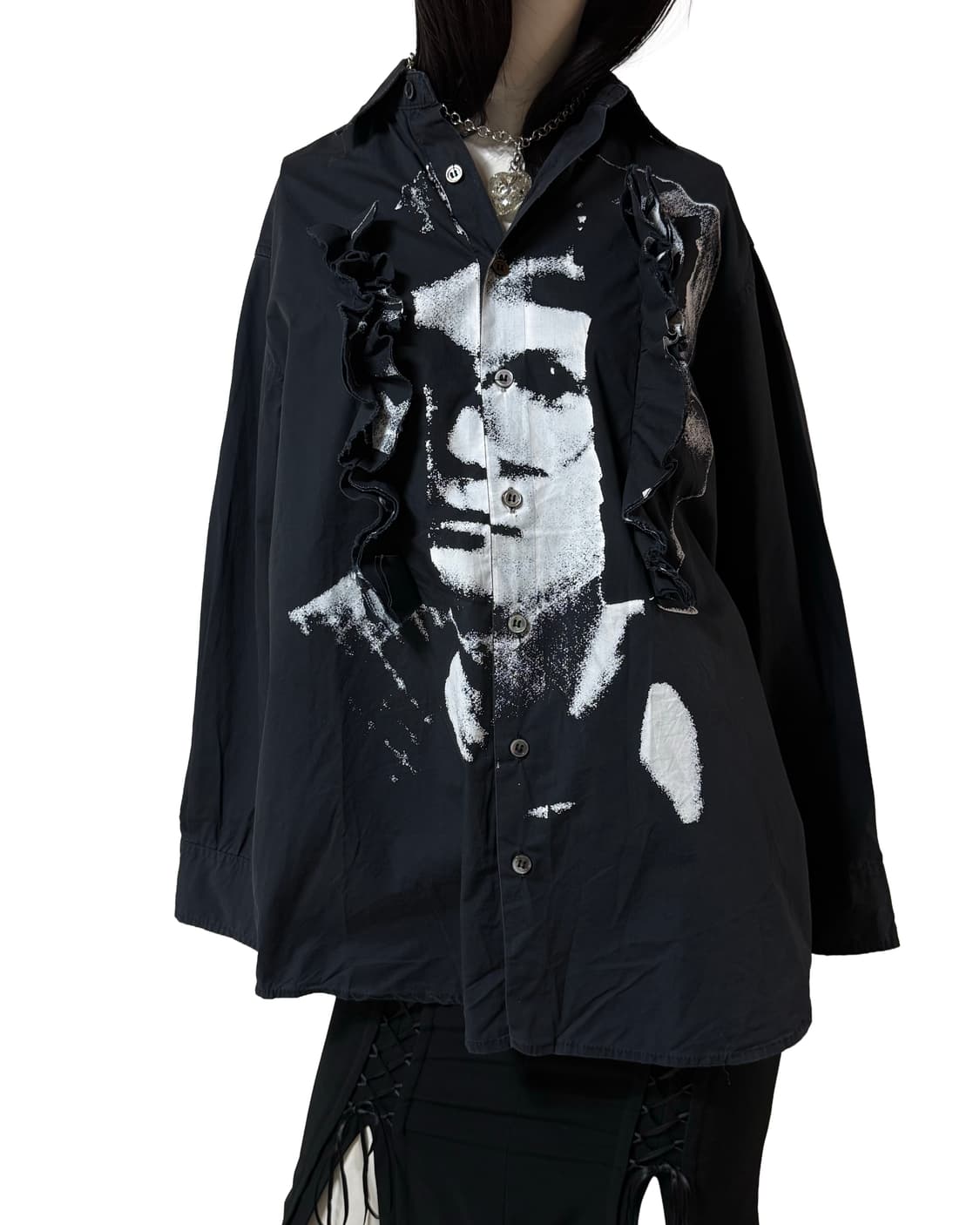 빈티지 그래픽 프릴 셔츠 상품이미지2