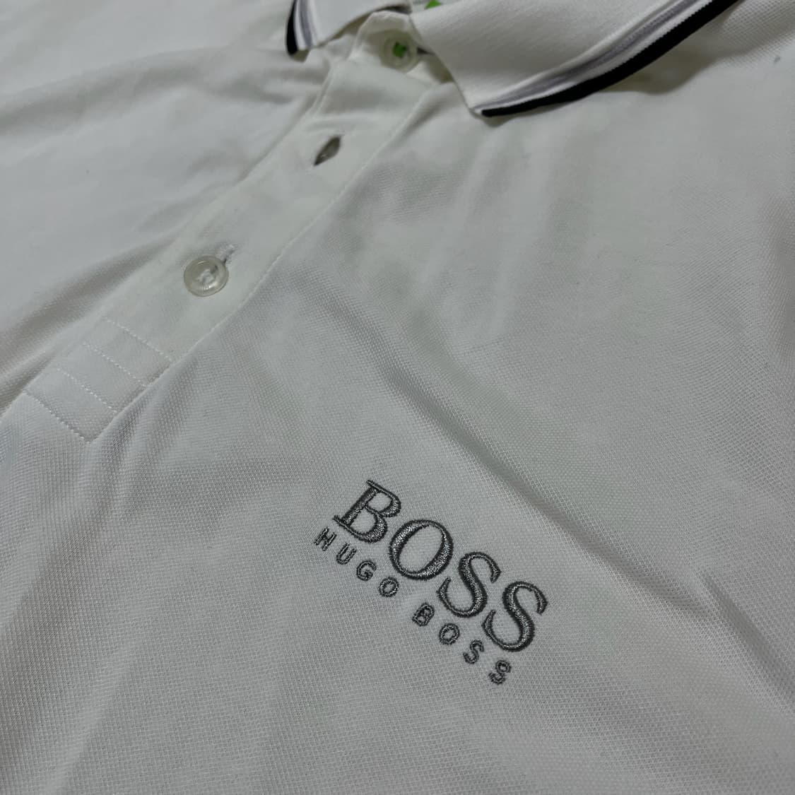 휴고보스 모던핏 로고 기능성 반팔 카라티 [화이트] XL/105 상품이미지5