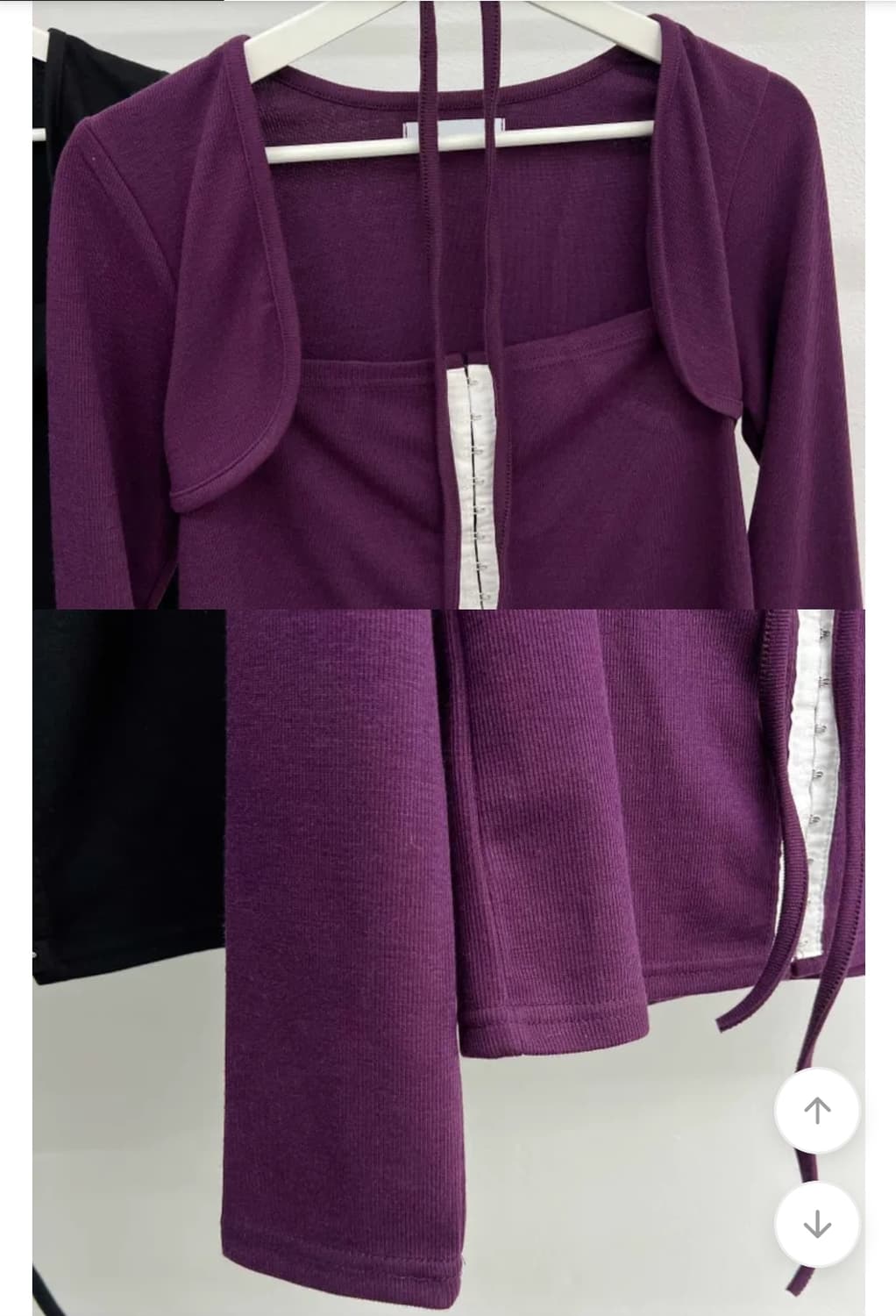 빅사이즈 보라색 코르셋티+타이 상품이미지8