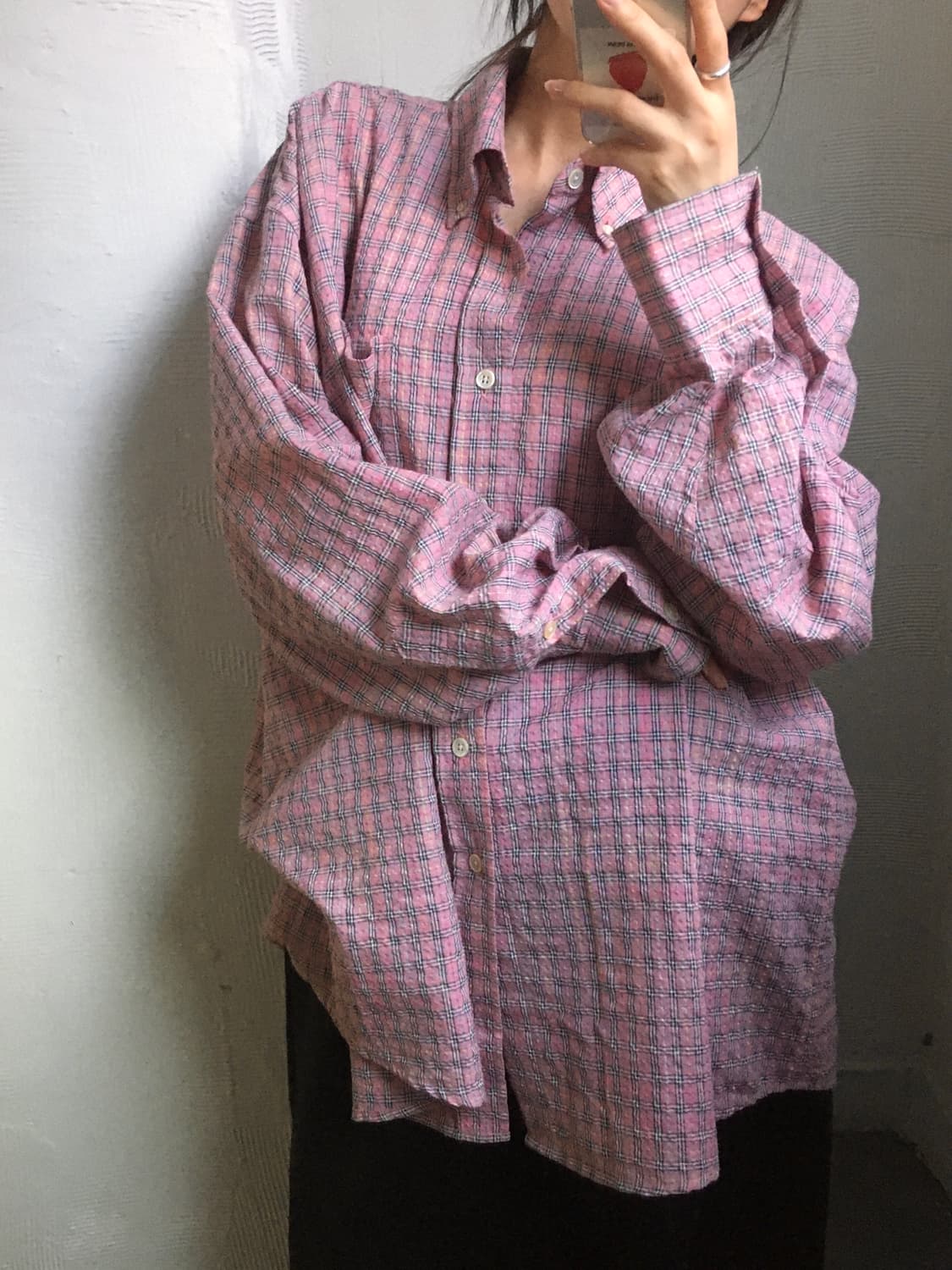 Our Legacy 아워레가시 보로우드 BD 핑크 체크 셔츠 상품이미지1