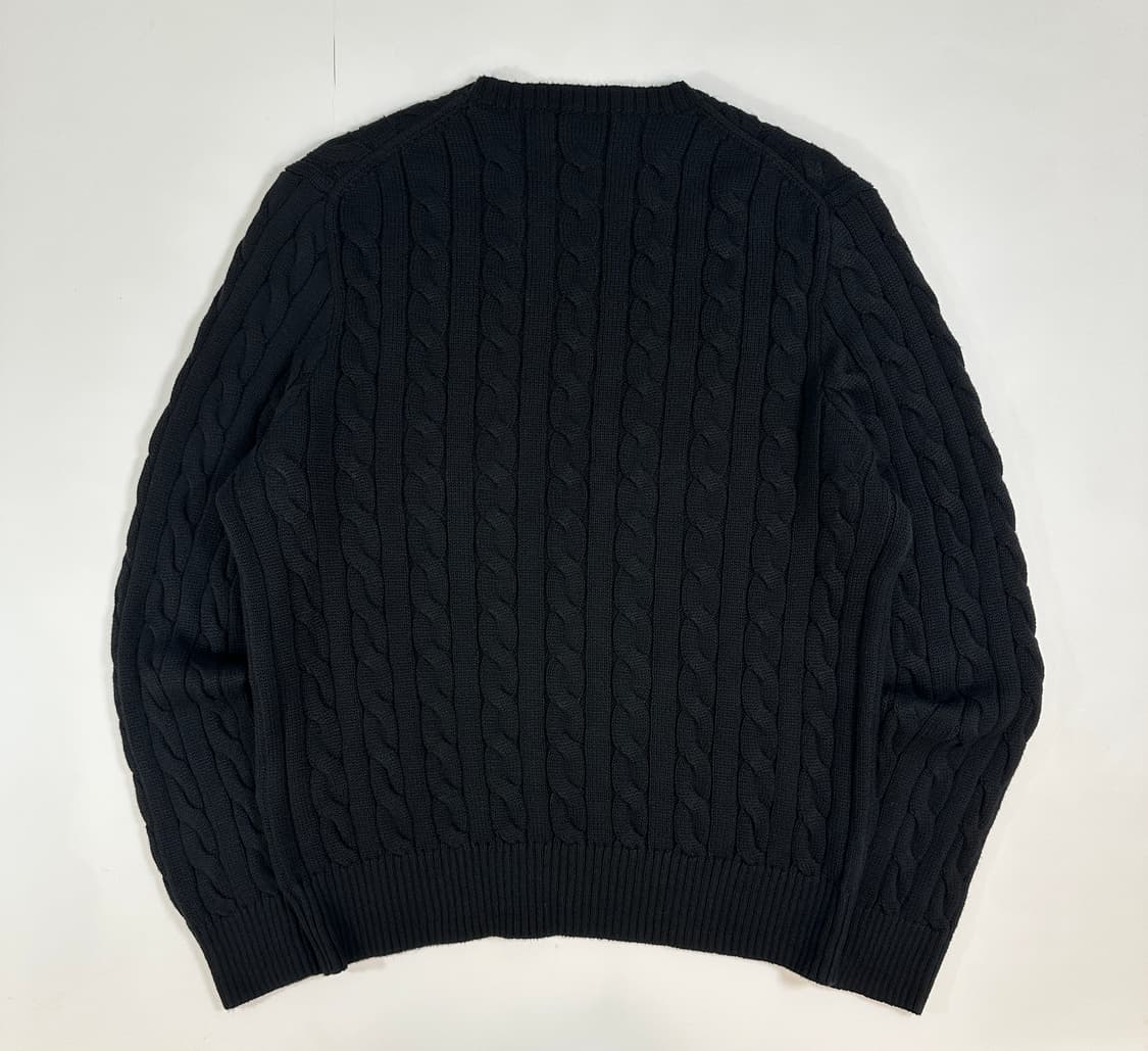 Polo 폴로 QR현행탭 케이블 니트 블랙 (L) 상품이미지4