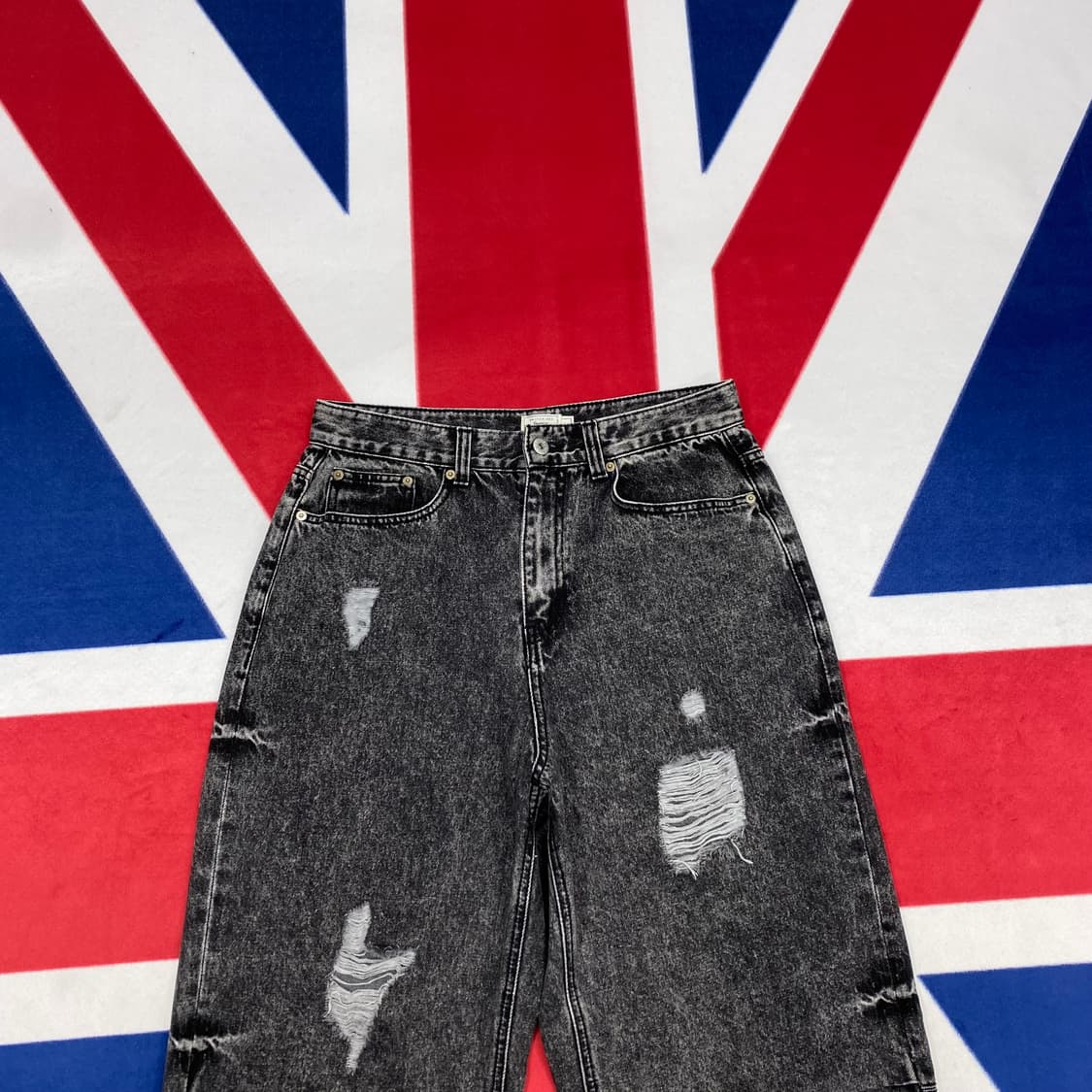 빅유니온 와이드 흑청데님 M 상품이미지2