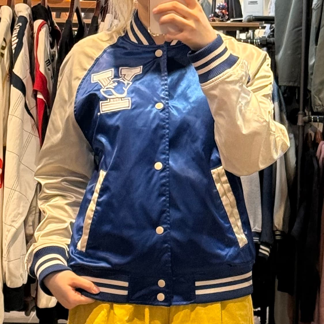 [NO.9] H&M 새틴 바시티 자켓 상품이미지1