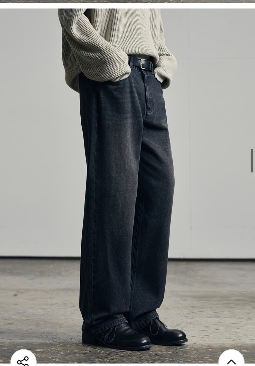(M) 아워데이즈 리버티 세미 와이드 데님 팬츠 BLACK 판매 상품이미지5