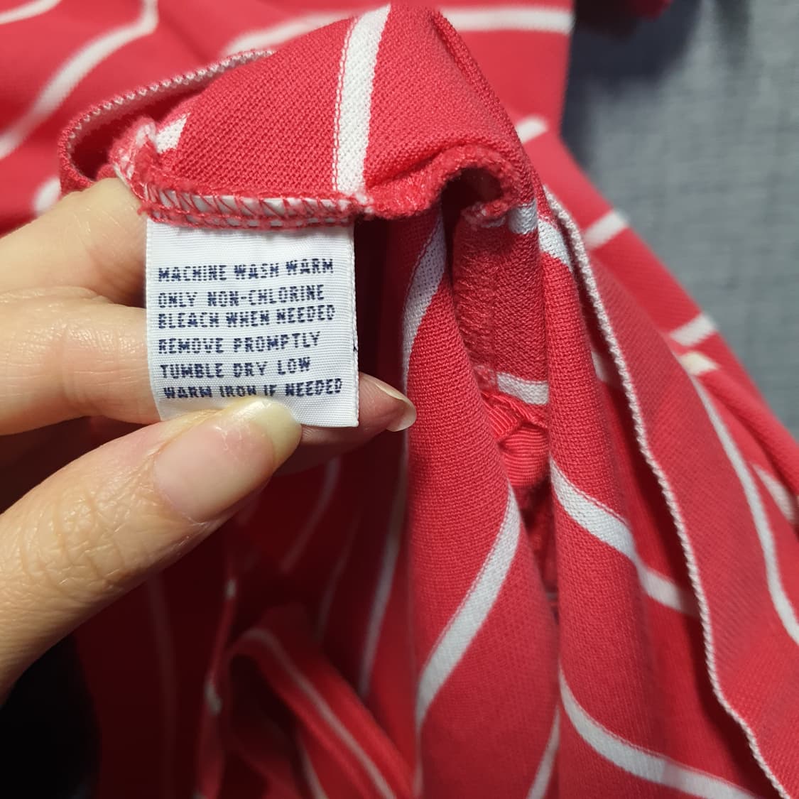 폴로 랄프로렌 스트라이프 반팔 카라티 레드  상품이미지6