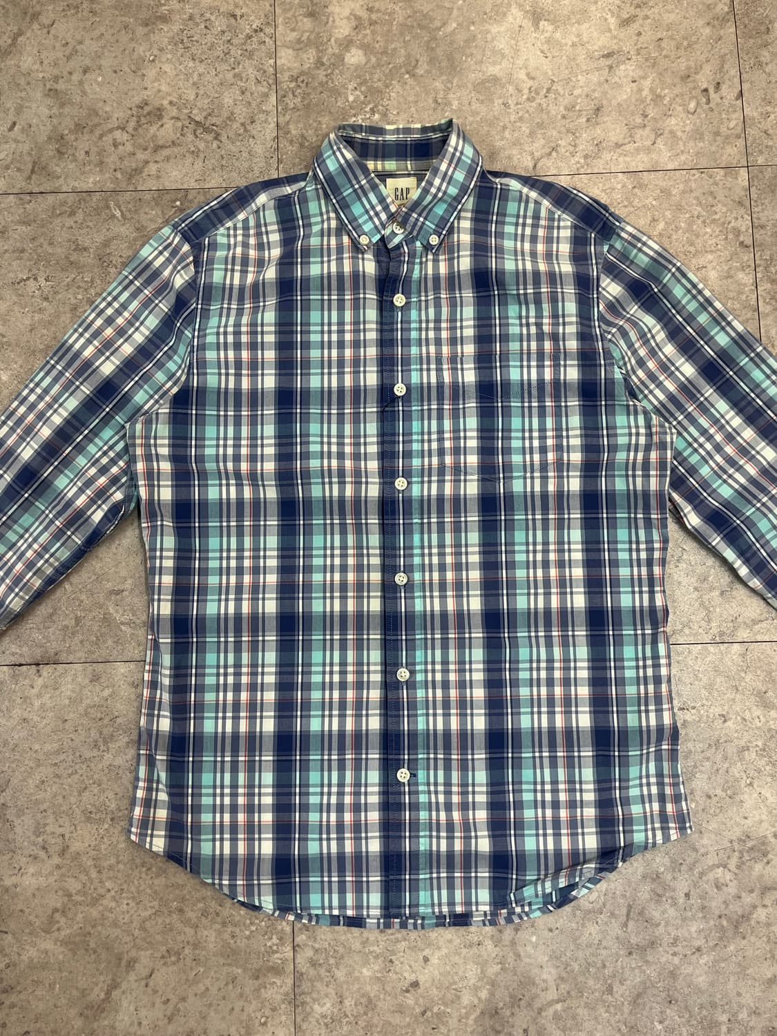 갭 체크 포켓 셔츠 블루 S #csz3971 상품이미지4