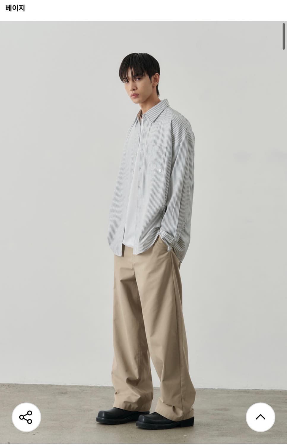 (M) 알리스 워시드 와이드 치노 팬츠 [베이지] 판매 상품이미지2