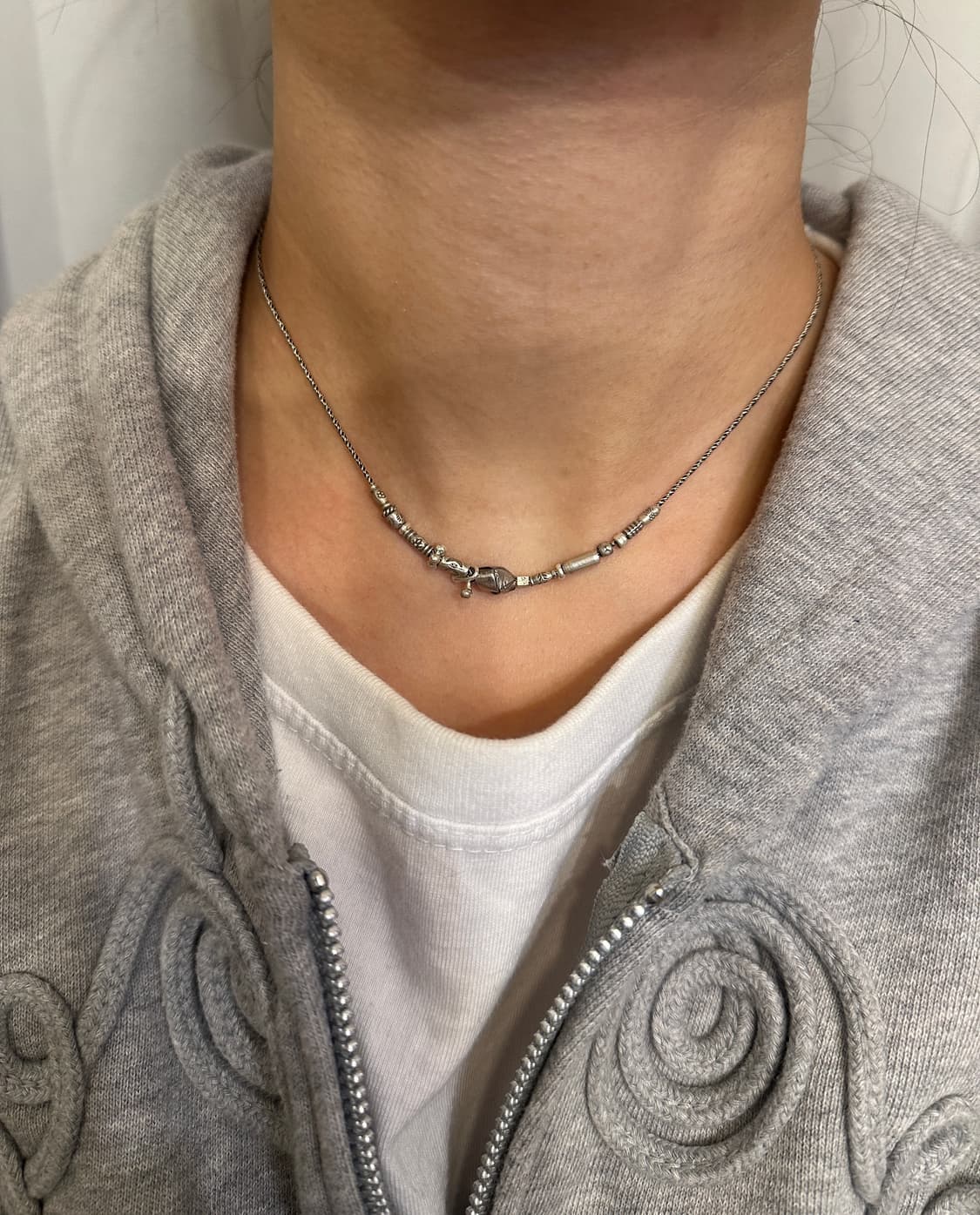 Musta karensilver mix Necklace 상품이미지4