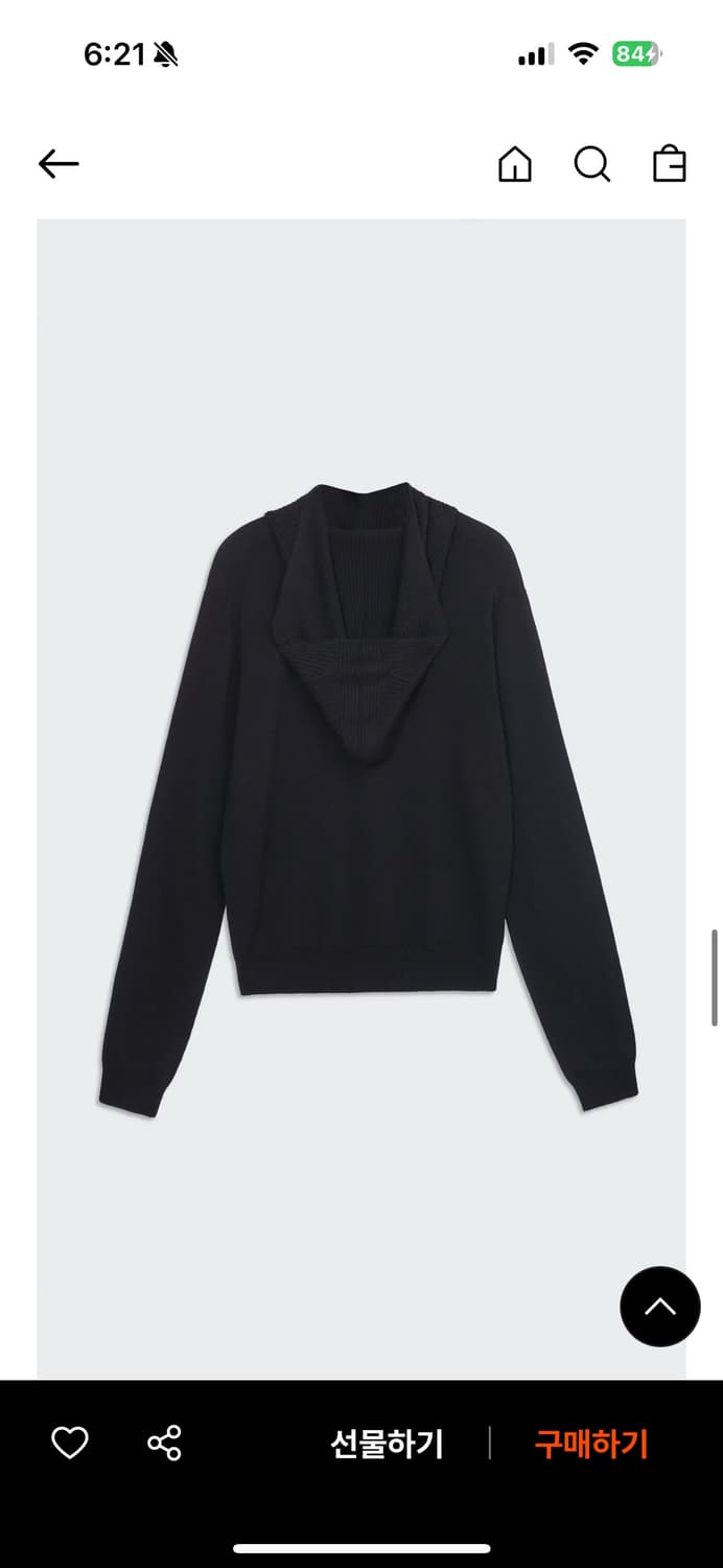 Cosmoss Ribbed hoodie knit(black) 상품이미지2