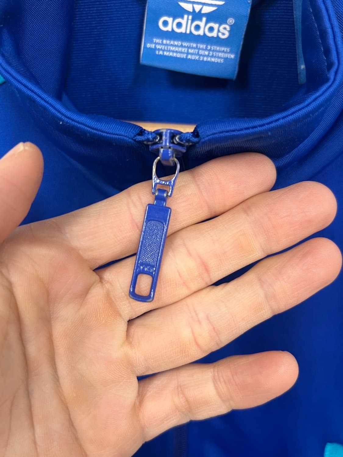 아디다스 구형 트레포일 파이어버드 파랑 트랙 져지 상품이미지4