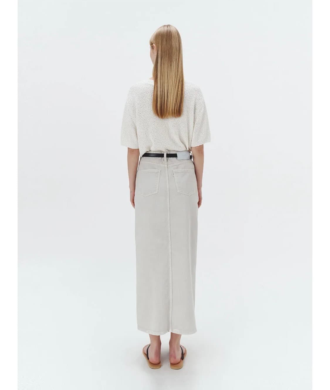 던스트 front slit h-line skirt light-greige 상품이미지3