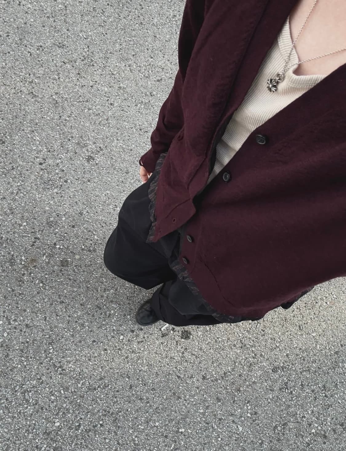 마르지엘라 디스트레스 가디건 버건디 xl 상품이미지3