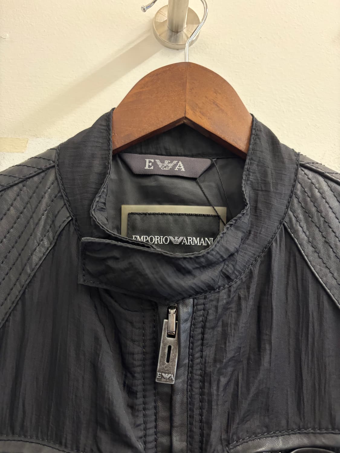 N249. 엠포리오 아르마니 알마니 나일론 바이커자켓 레더 상품이미지3