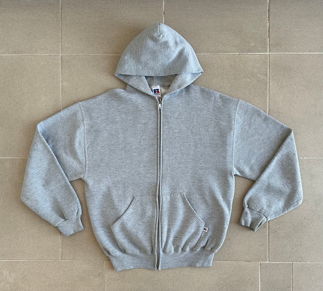 90s 빈티지 러셀 후드집업 그레이 L 상품이미지1