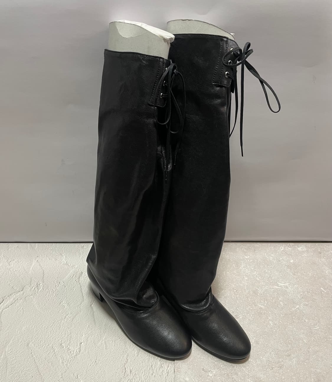 [37] 팔로마울 빅토리아 레더 롱부츠 블랙 상품이미지1