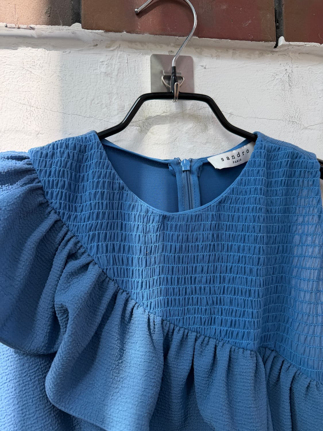 Sandro 산드로 러플 시스 드레스 블루 3 상품이미지2