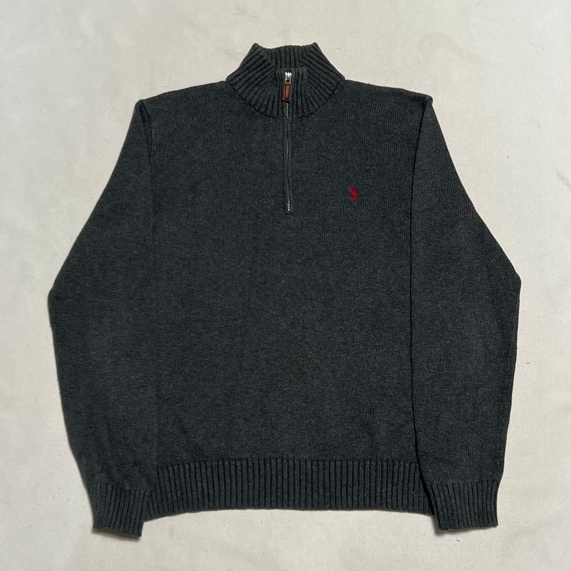 M 폴로랄프로렌 챠콜 코튼 반집업 니트 상품이미지2