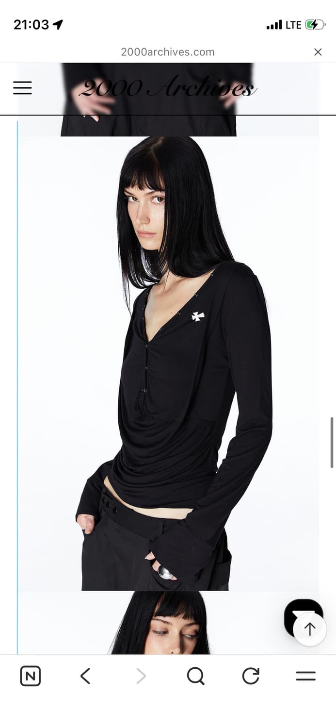 2000아카이브스 드레이프 헨리 탑 롱슬리브 상품이미지2