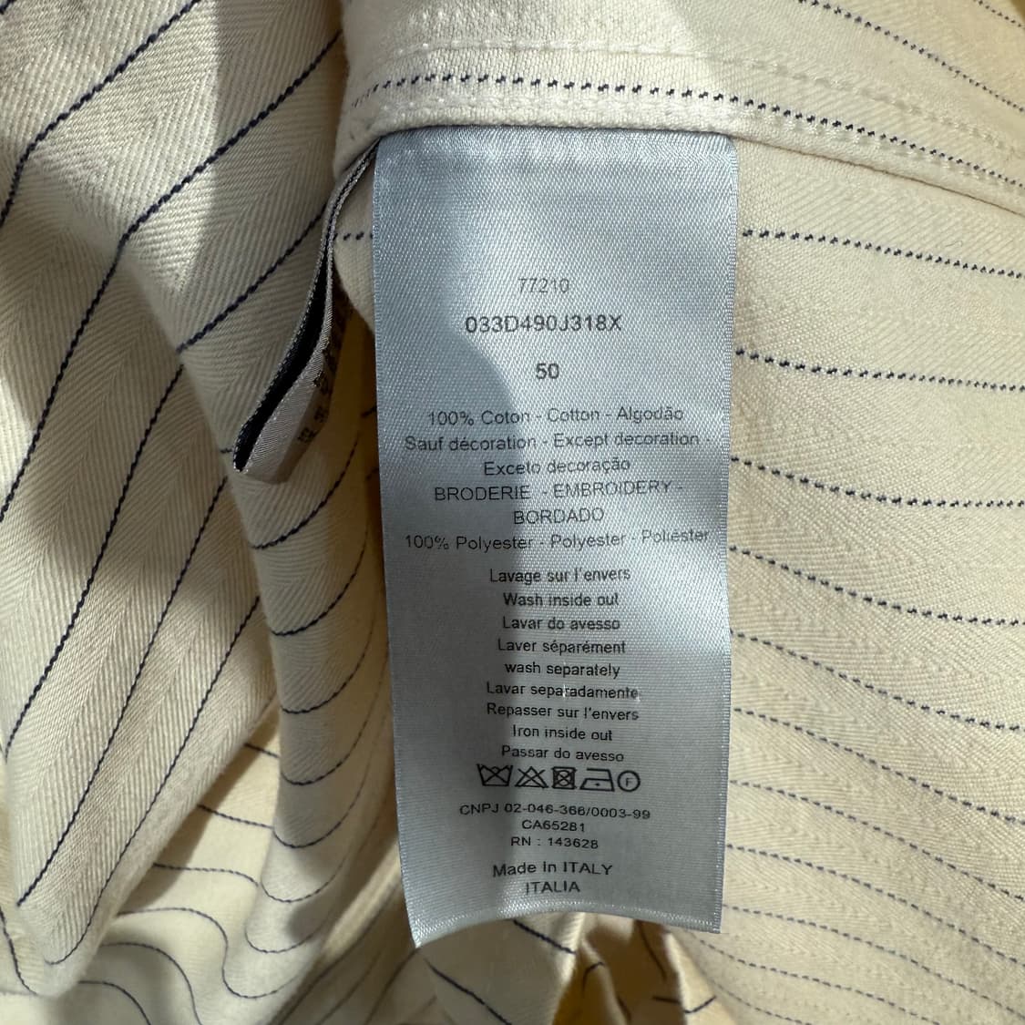 [정품] 디올 꾸뛰르 스트라이프 로고 자수 셋업 상품이미지6