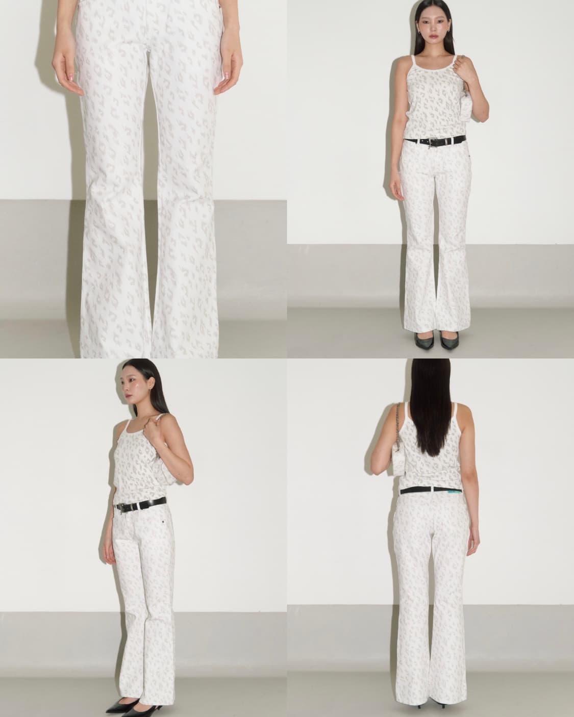 헤리틱 레오파드 호피 부츠컷 데님팬츠 바지 화이트 상품이미지3